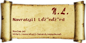 Navratyil Lénárd névjegykártya